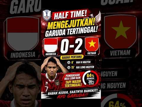 😱 Half Time! Timnas Indonesia Tertinggal 0-2 dari Vietnam, Garuda Harus Bangkit!