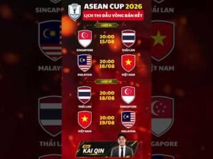 Lịch thi đấu vòng bán kết ĐTQG Việt Nam tại Asean Cup 2026