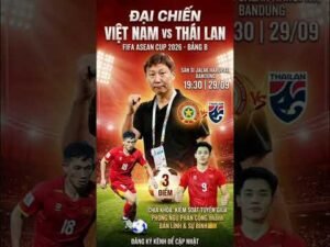 Trận đấu giữa đội tuyển Việt Nam vs Thái Lan bảng B FIFA ASEAN Cup 2026 diễn ra lúc 19h30 ngày 29/9.